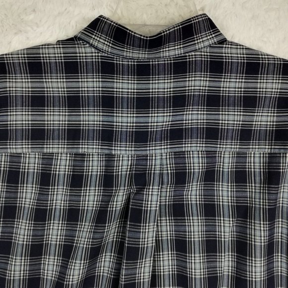 North Crest Mens Shirt Button Down Wrinkle Free Blue Plaid Long Sleeve XL - Picture 5 of 12